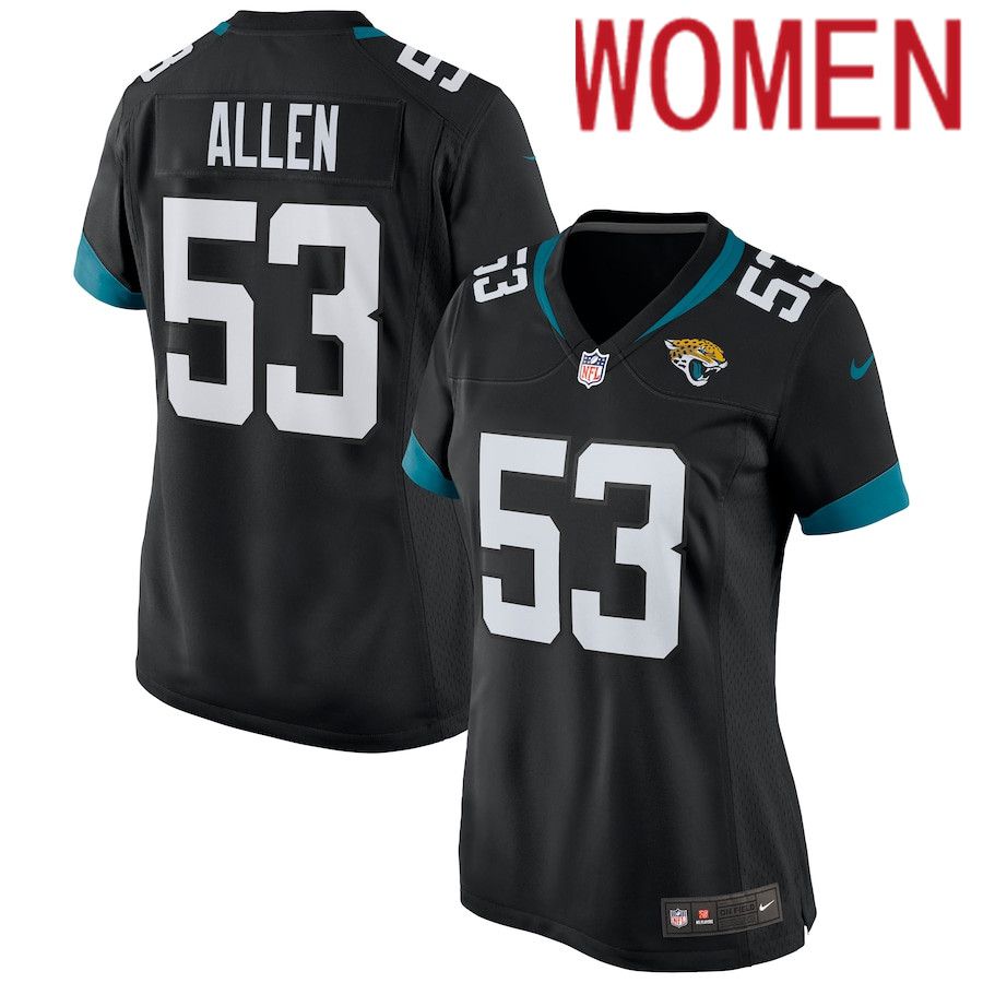 Women Jacksonville Jaguars 53 Dakota Allen Nike Black Game NFL Jersey